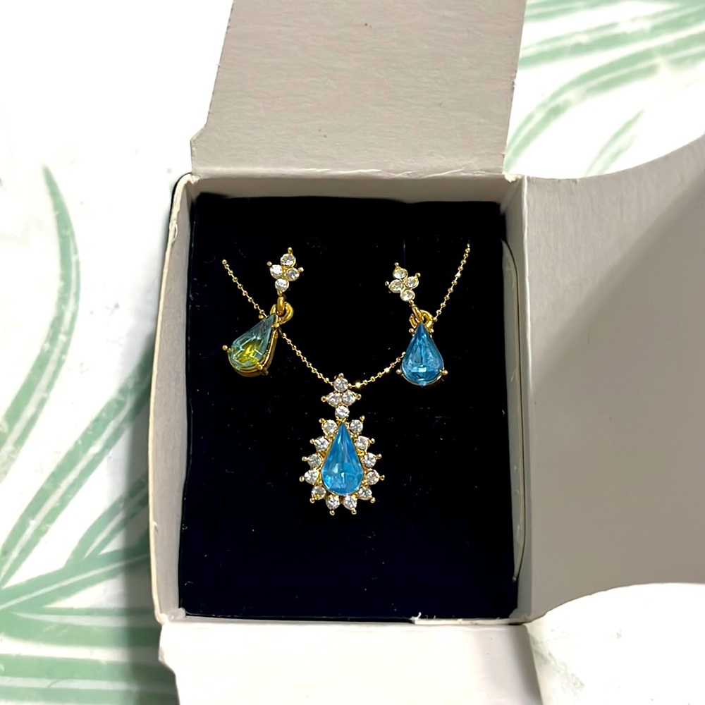 Aquamarine teardrop set